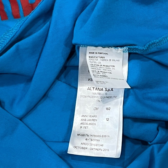 Authentic MOSCHINO Teen Kid Unisex Blue Stretch Soft Graphic Tee T-shirt - Picture 7 of 7